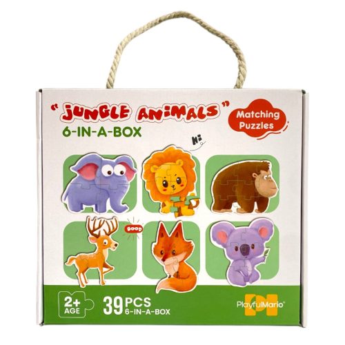 Puzzle kicsiknek– Vadállatos, 6 féle képpel