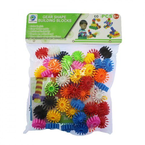 Építő készlet bordás, virágos 80 darabos