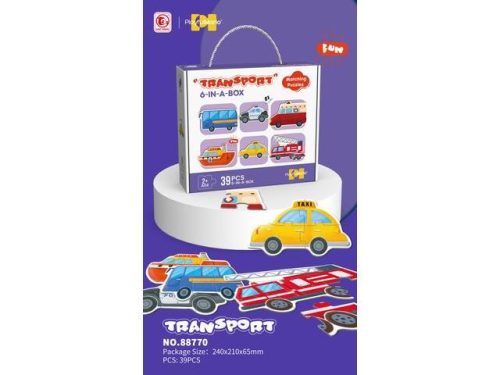 Puzzle – 6 féle járműves képpel, 39db-os