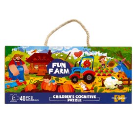 Puzzle hordozható dobozban - farmos, 40 db-os