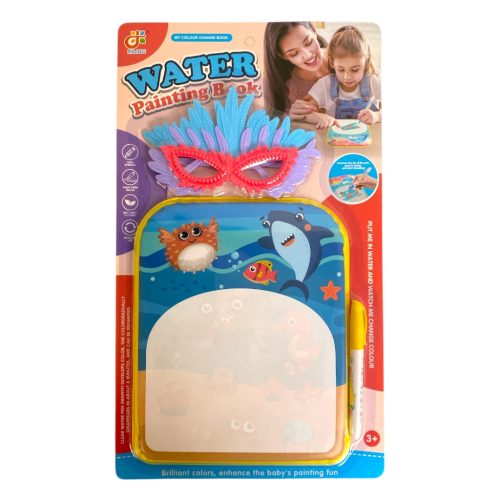 Vízzelemes rajzoló készlet, + farsangi maszk, jelemesmez, toll – lapon