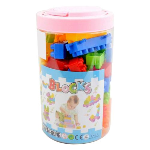 Blocks – 106 darabos színes építőkocka szett hengeres tárolóban