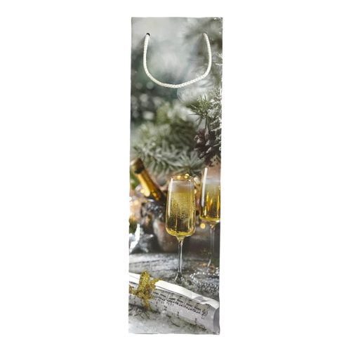 Papírtasak, arany, pezsgő, 11x36,5 cm