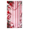 Papírtasak, piros-fehér csíkos, 22x37 cm