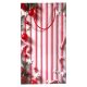 Papírtasak, piros-fehér csíkos, 22x37 cm