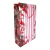 Papírtasak, piros-fehér csíkos, 22x37 cm