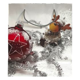 Papírtasak, rénszarvas figura, 26,5x30 cm