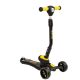 Háromkerekű világító roller, sárga, 50 kg-ig