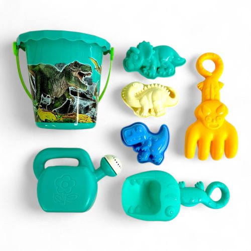 Homokozókészlet dinoszauruszos vödörrel – kreatív ásatás a homokban!