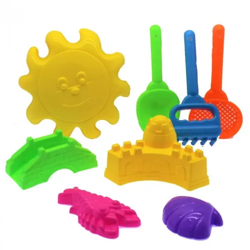 Homokozó szett – bástya formával és eszközökkel (15 cm)