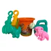Homokozó szett – vödörrel, locsolóval és dínós formákkal (12x22 cm)