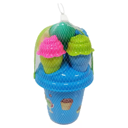 Homokozó szett – fagylaltos vödörrel és tölcsérekkel (17x26 cm)