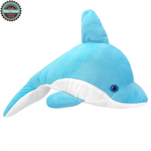 Plüss Delfin, Kék, Üvegszemű, 35 cm