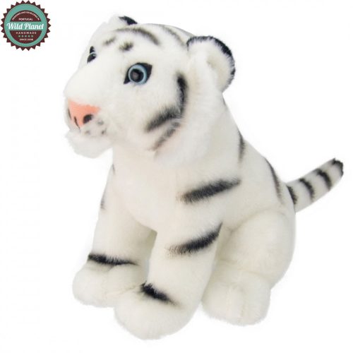 Plüss Tigris, Fehér, Üvegszemű, 30 cm
