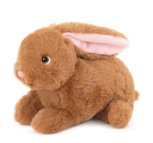 Barna plüss nyuszi – ülő, puha nyúl figura, (környezetbarát)