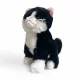 Plüss Cica – Fekete-Fehér, Környezetbarát, 16 cm