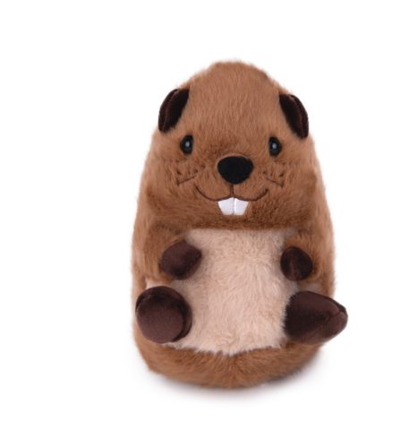 Plüss hód – ülő, puha ölelhető figura, 18 cm