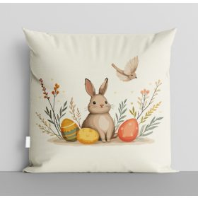   Húsvéti krém színű párna – nyuszis, tojásos díszpárna, 36 cm 