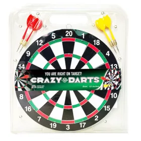 Darts klt., 30 cm átm., 4 db fém nyíl, 34x37 cm shell
