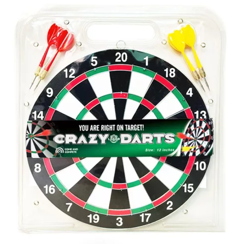 Darts készlet – 30 cm átmérőjű céltábla, 4 db fém nyíllal