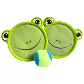 Catch ball klt., béka forma, tépőzáras, 20x21 cm hálós