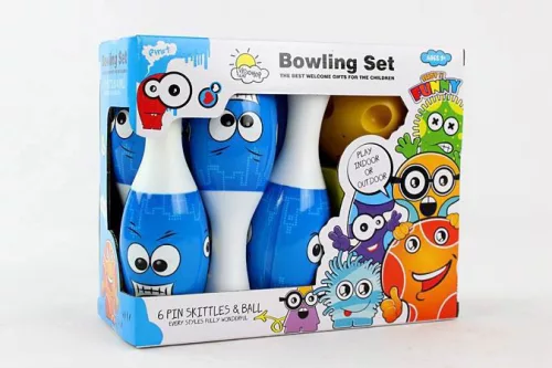 Bowling készlet – mesés dizájn, 6 bábu, 2 golyó