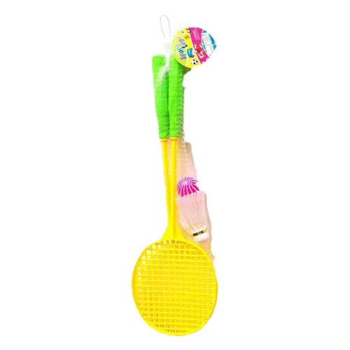 Ütő klt., műa rácsos, tollaslabda, + labda, 3 szín, 44 cm, hálós