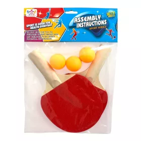 Ping-pong ütő klt. + 3 labda, 23x34 cm zacsk.