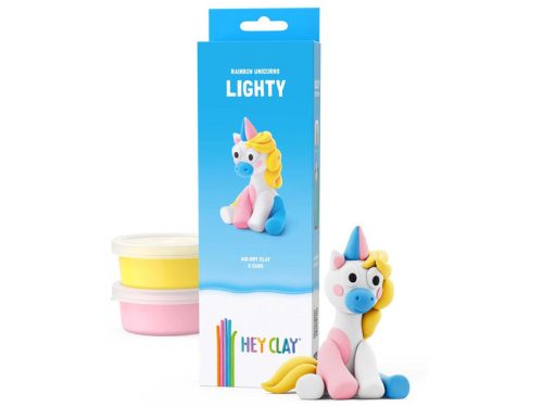 Hey Clay, Gyurma készlet, unikornis, kék, Lighty, 3 tégely
