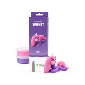   Hey Clay, Gyurma készlet, unikornis, Lila, Brighty, 3 tégely