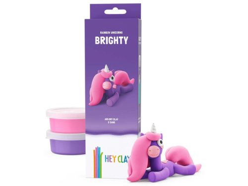 Hey Clay, Gyurma készlet, unikornis, Lila, Brighty, 3 tégely