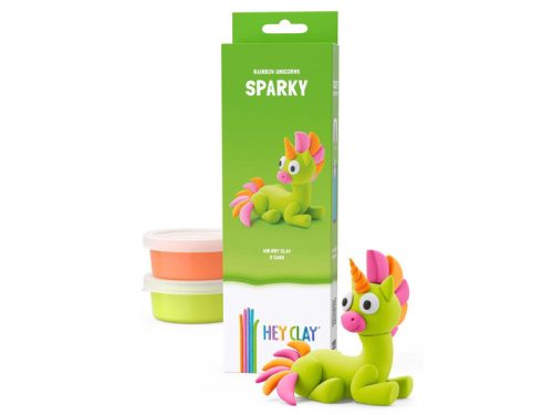 Hey Clay, Gyurma készlet, unikornis, zöld, Sparky, 3 tégely
