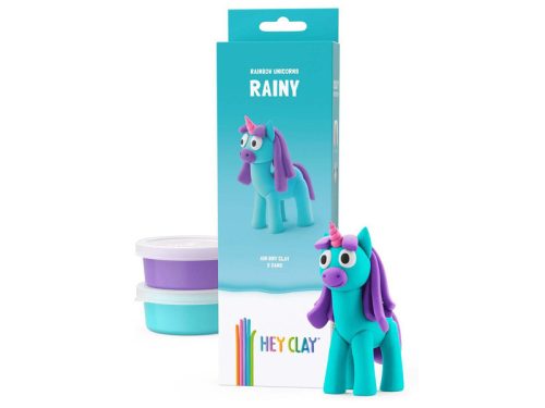 Hey Clay, Gyurma készlet, unikornis, aqua, Rainy, 3 tégely
