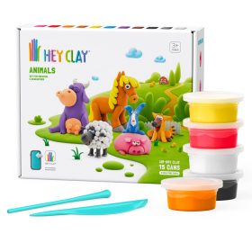   Hey Clay, Gyurma készlet állatok, 15 tégely + 2 formázó eszköz