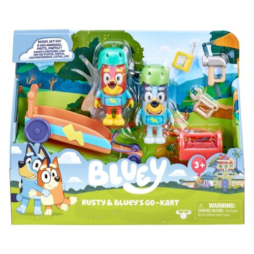 Bluey – Rusty és Bluey Gokartos játékszett