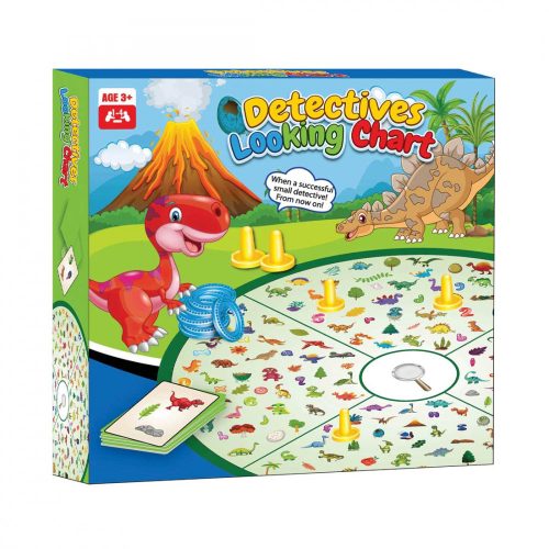 Képfelismerő detektív társasjáték, dínós
